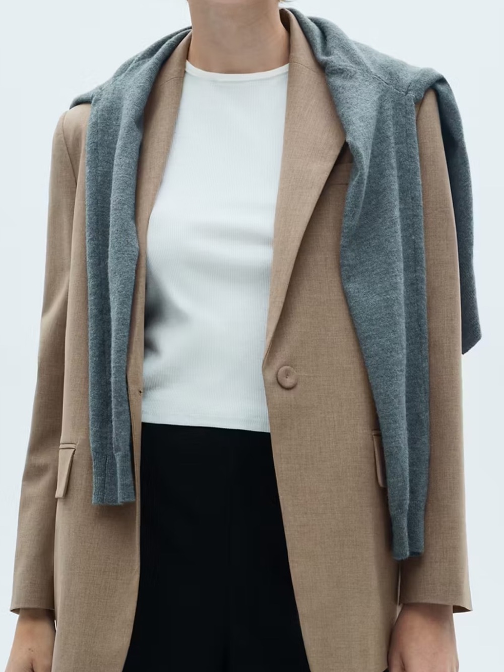 Mango MNG Brown Taupe Suit Blazer Size XL Mint Condition